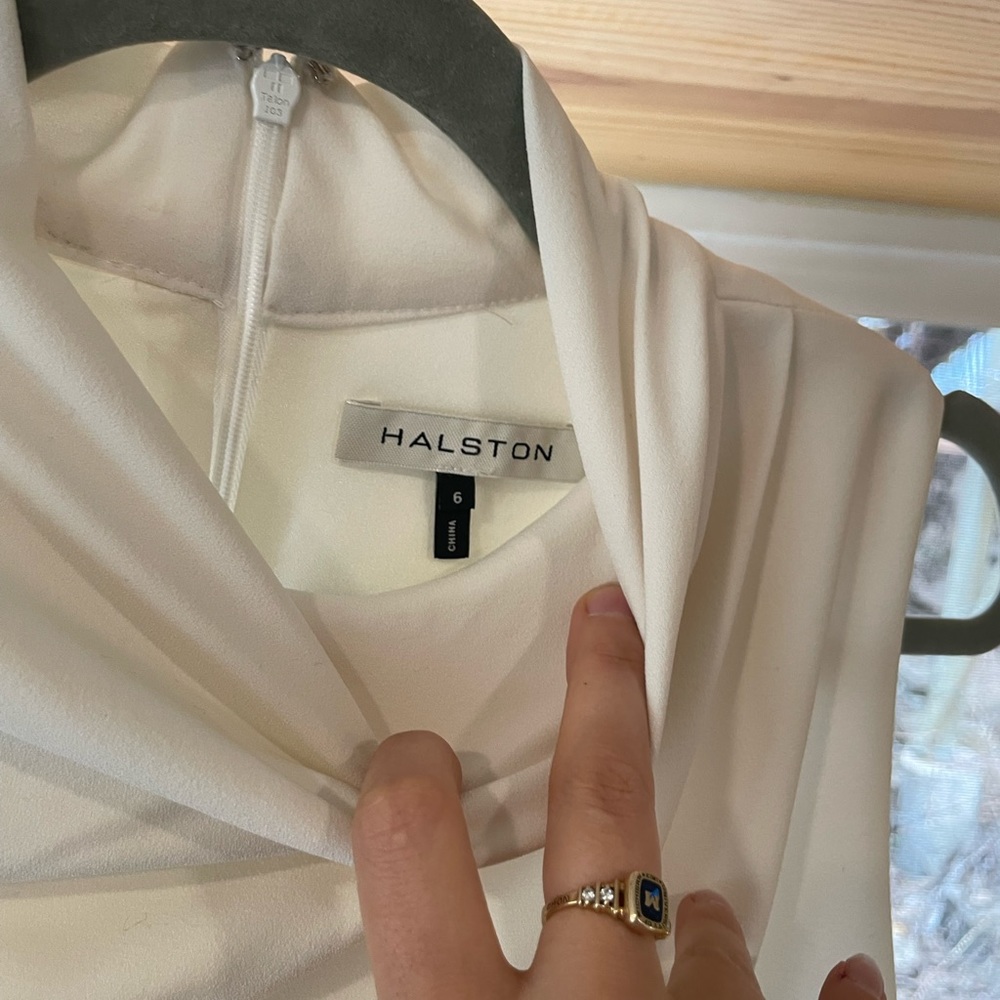 Size 6 white Halston Dress - Picture 3 of 3